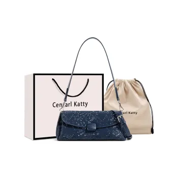 CentarlKatty Polyurethane Shoulder Bag Women's Snake Scale Blue