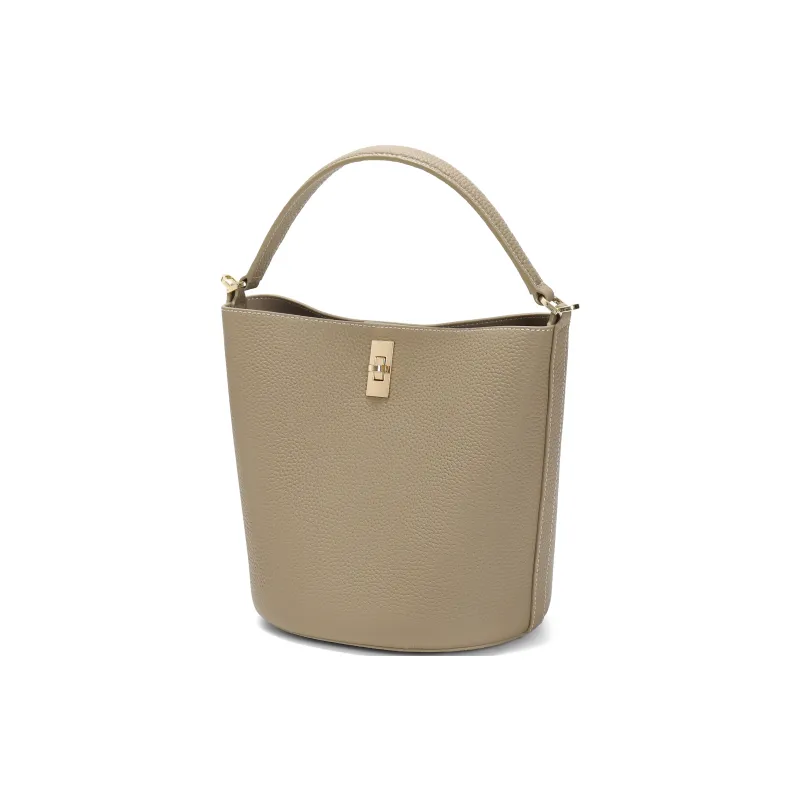 BELLE Cow Leather Bucket Bag Handbag Medium Size Women's Multicolor-1