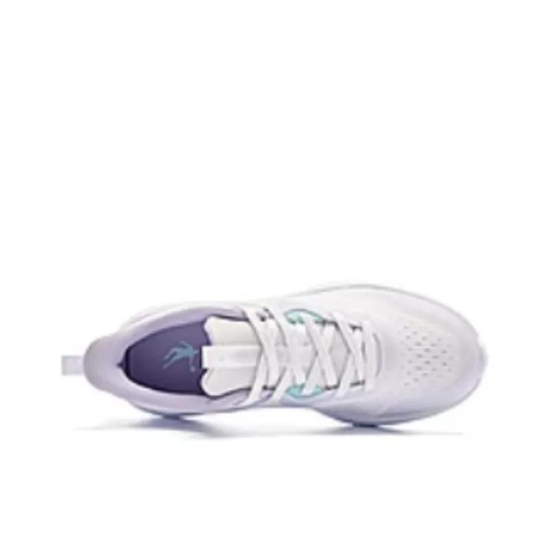 QIAODAN Abrasion Resistant, Breathable, Lightweight Low Top Running Shoes Women's White Purple-2