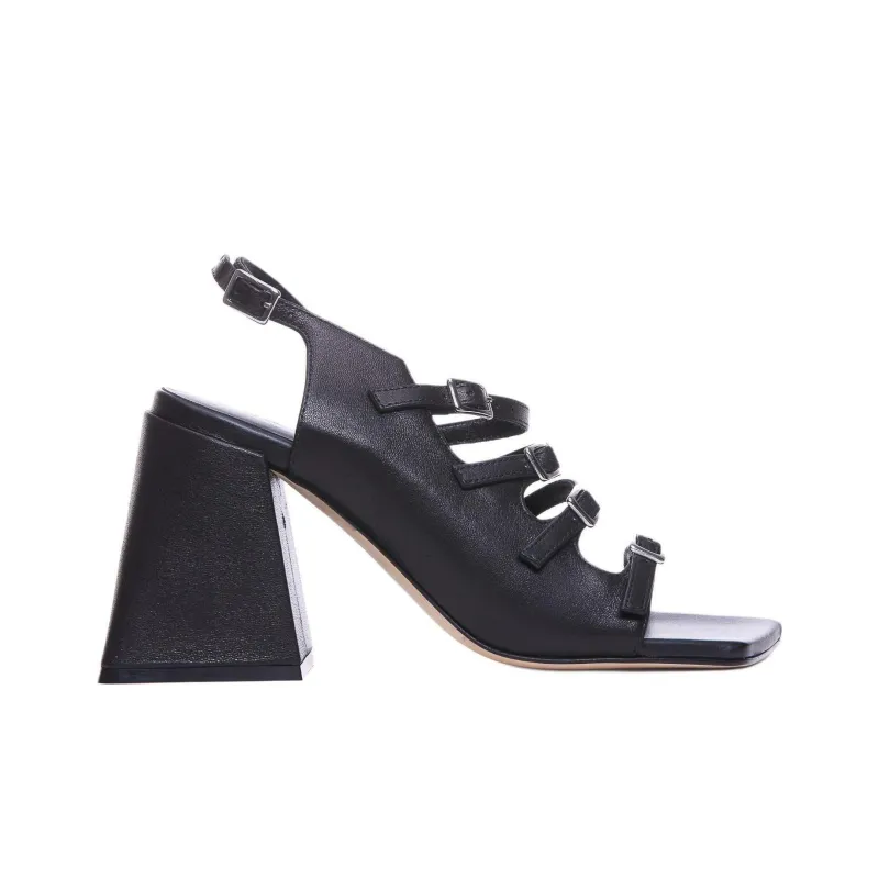 Vic Matie One Strap Sandals 10cm Women's Black-1