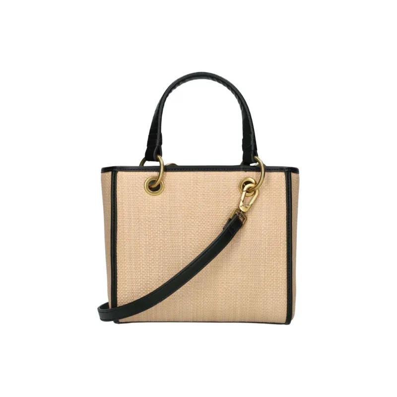 BIBI LOU Raffia Tote Bag Shopping Bag Shoulder Bag Crossbody Bag Handbag Women's Black-2