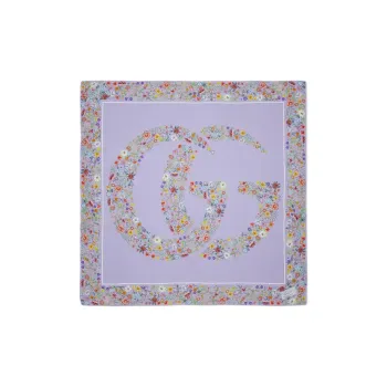 GUCCI Silk Silk Scarves Women's Light Purple