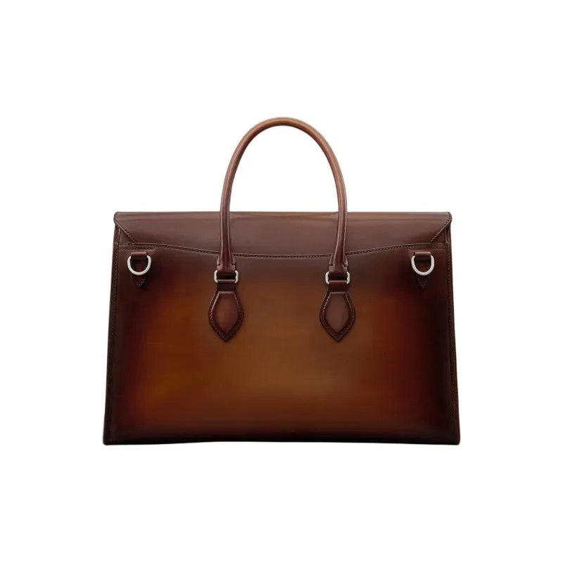 BERLUTI Leather Handbags Briefcases Men's Cocoa-3