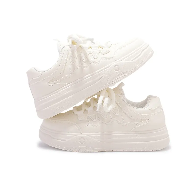 SHUXIAOBEI Anti Slip Wear Resistant Low Top Skateboard Shoes Women's Pure White-10