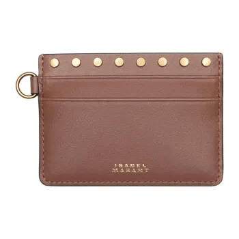 ISABEL MARANT Leather Card Holder Women's Brown