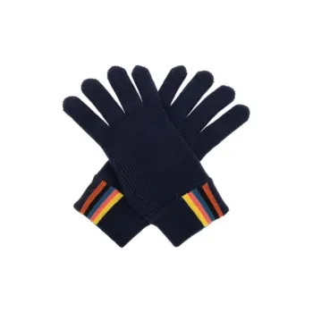 Paul Smith Striped Knitted Wool Gloves