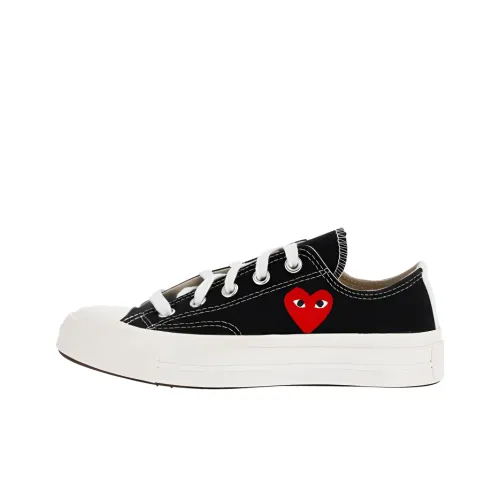Converse x CDG Play Single Heart Chuck Taylor 70 Wear Resistant Low Top Canvas Shoes Unisex Black