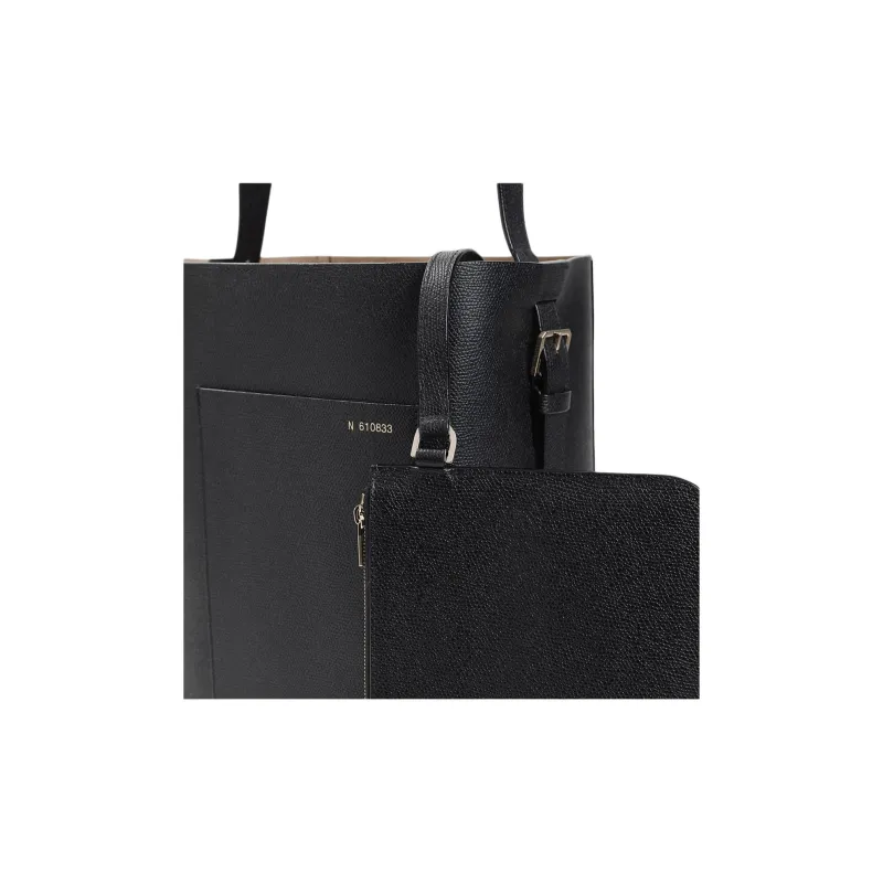 Valextra Calfskin Bucket Bags Shoulder Bags Medium Size Women's Black-3
