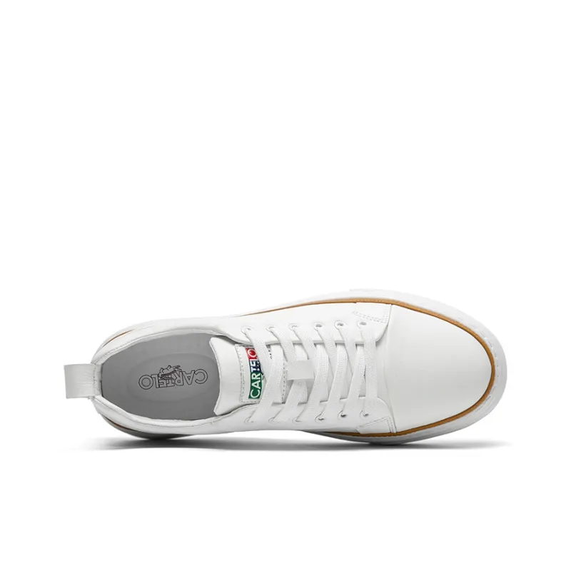 CARTELO Non-slip Lightweight Low-Top Skateboard Shoes Men's White-1