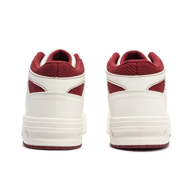 361° Anti Slip Wear Resistant Low Top Skateboard Shoes Men's White Red-3