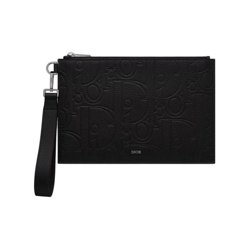 DIOR Cow Leather Clutch Men's Black-0