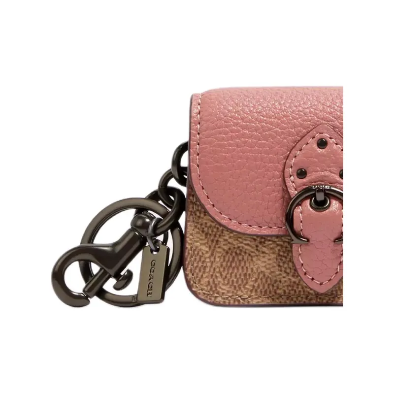 COACH Leather Bag Charm Bag Merch Mini Women's Pink-3