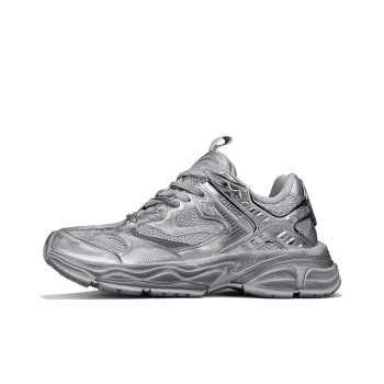 NFL Wear resistant And Lightweight Low Top Chunky Sneakers Unisex Silver