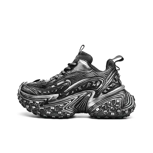MVA Impact Resistant Wear Resistant Lightweight Breathable Slip Resistant Low Top Chunky Sneakers Unisex Galaxy Black