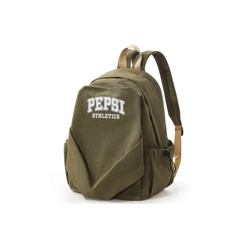 Pepsi Fabric Backpack Laptop Bag Backpack Unisex Green/Ecru-7