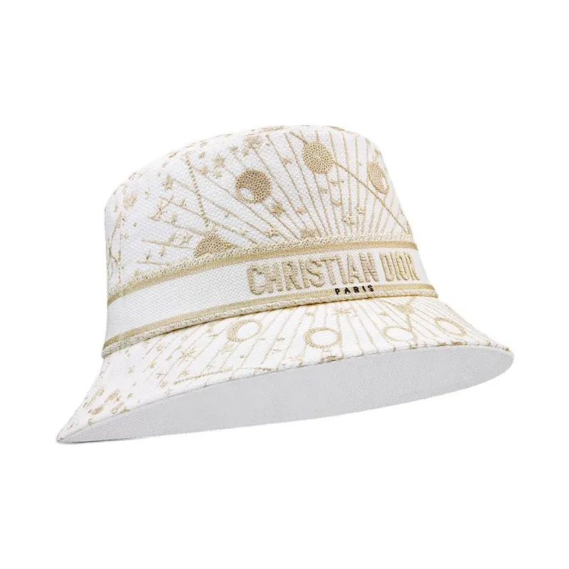 DIOR Cotton Bucket Hats Unisex White-0