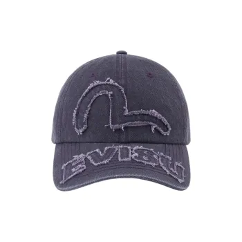 EVISU Cotton Baseball Caps Unisex Purple