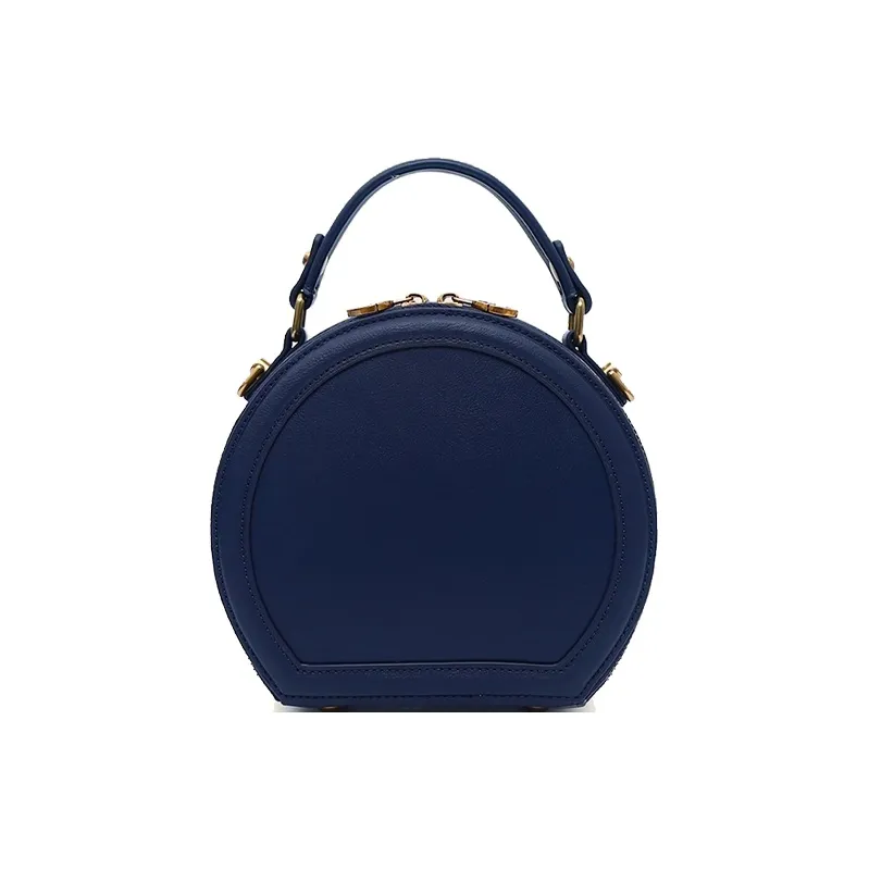 BUHOWE Polyurethane Small Round Bag Handbag Women's Blue-2