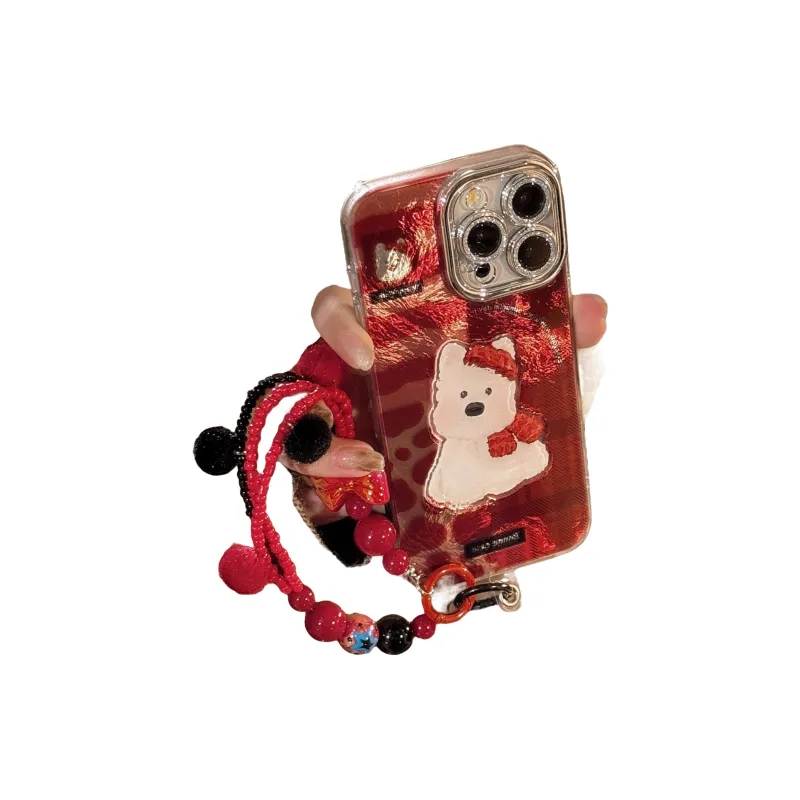 QIZHENG TPU Material Red Plaid Phone Case Compatible With Apple 16 Pro Max/15/14/13/12/11-1