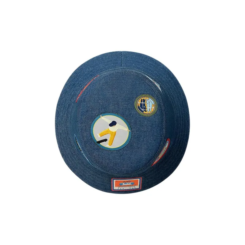HERMES Cotton Bucket Hats Men's Blue-2