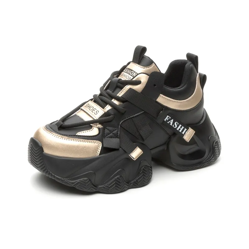 Ruomini Anti Slip And Wear Resistant Height Increasing Low Top Chunky Sneakers Women's-4