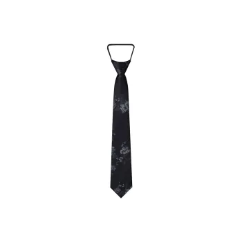 WILLIAM MILTON Mulberry Silk Ties Men's Black White Silk No Knot Lazy High End Accessories Casual Gift Box Set