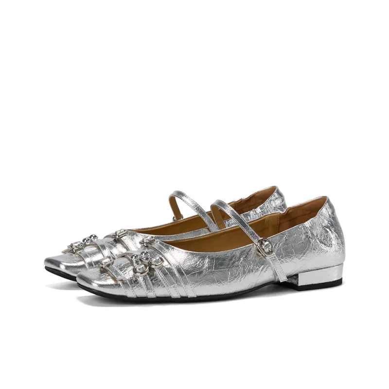 GG CC One Strap Mary Jane Shoes Ballet Unlined Shoes Women's-10