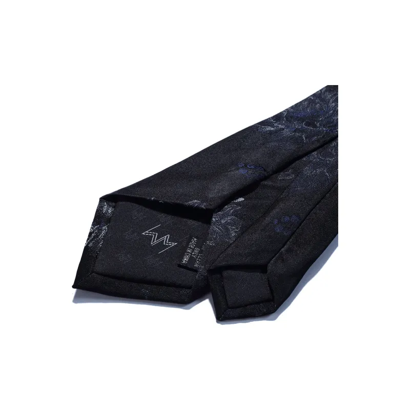 WILLIAM MILTON Mulberry Silk Ties Men's Black White Silk No Knot Lazy High End Accessories Casual Gift Box Set-4