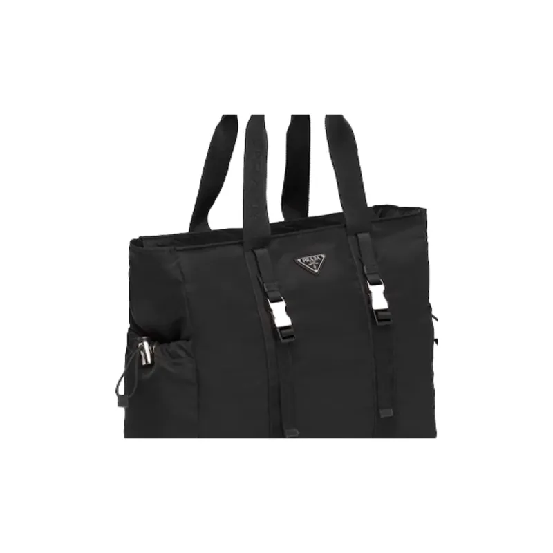 PRADA Re-Nylon Recycled Nylon And Saffiano Leather Tote Bag Shopping Bag Men's Black-4