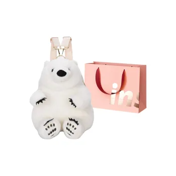 WHEELY BABY+ Plush Toy White Bear Small Bag Backpack Regular Unisex White