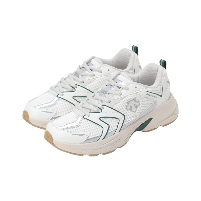 DESCENTE Dimarathon V2 Anti Slip Wear Resistant Low Top Running Shoes Unisex White Green-1