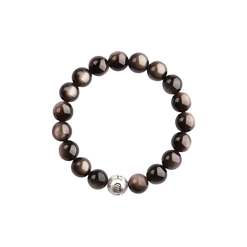 Bubble Scallops Obsidian Bracelets Unisex-4
