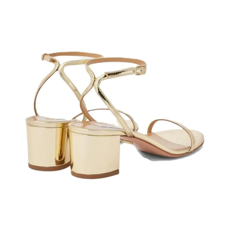 AQUAZZURA Olie Strap Sandals 5cm Women's Gold-4