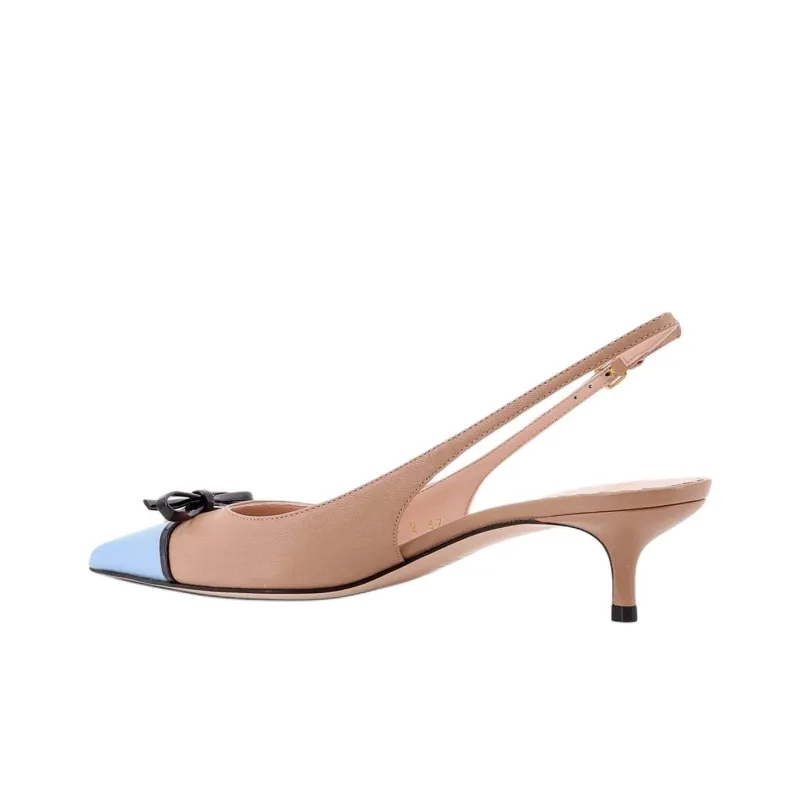 Valentino Bow Detailed Pointed Toe Slingback Pumps-4
