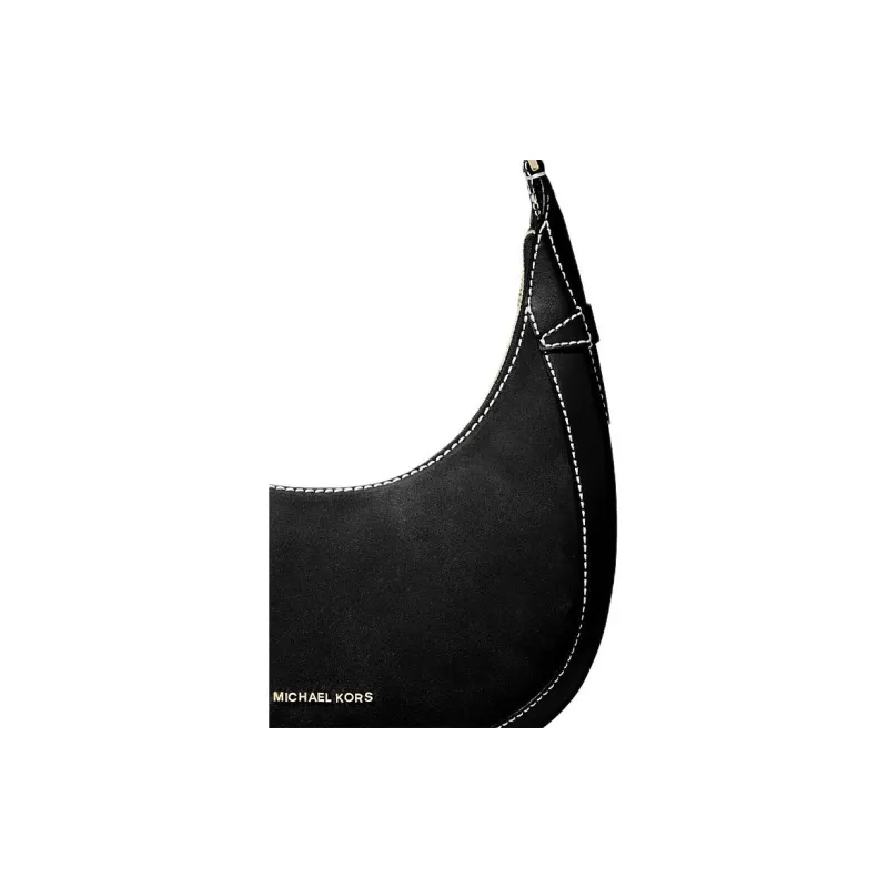MICHAEL KORS Suede New Moon Handbag, Shoulder Bag Small Size Women's Black-3