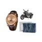 OBL-JM-MP-Rose Case Rose Dial Brown Strap-[Gift Box Set+Biker Ornament]