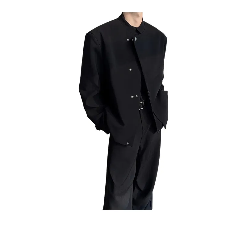 TESTUNG Fashion Jacket Unisex Black Single Item-0