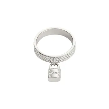HERMES White Gold Diamond Rings Women's Silver