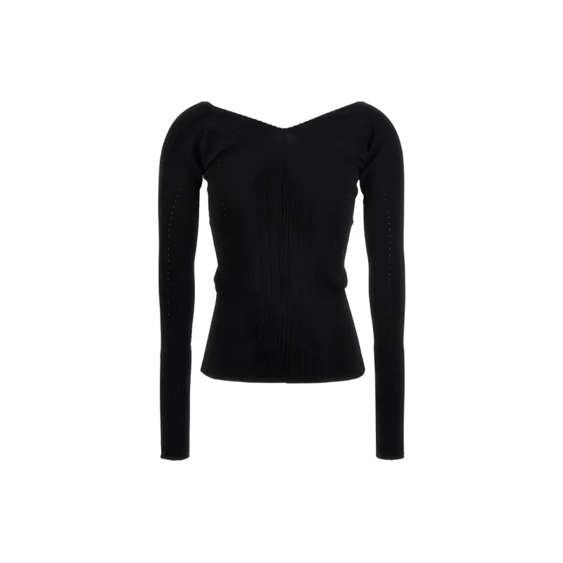 Jacquemus Pralu Long Sleeve Sweater 'Black'-1