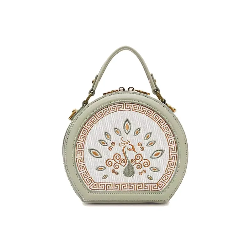 BUHOWE Polyurethane Handbag Women's Brown Fruit Green-8