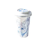Blue and White Bird-Tall Lidded Cup