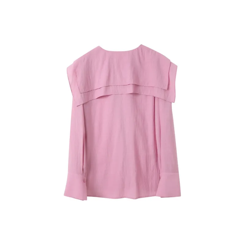 3COLOUR Chiffon Shirt Women's Raspberry Pink-1