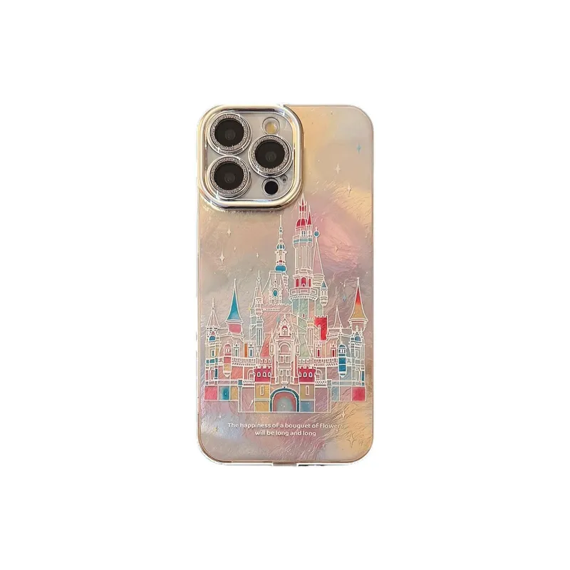 QIZHENG TPU Material Dreamy Ins Multicolor Castle Niche Phone Case Compatible With Apple 16 Pro Max/15/14/13/12/11-7