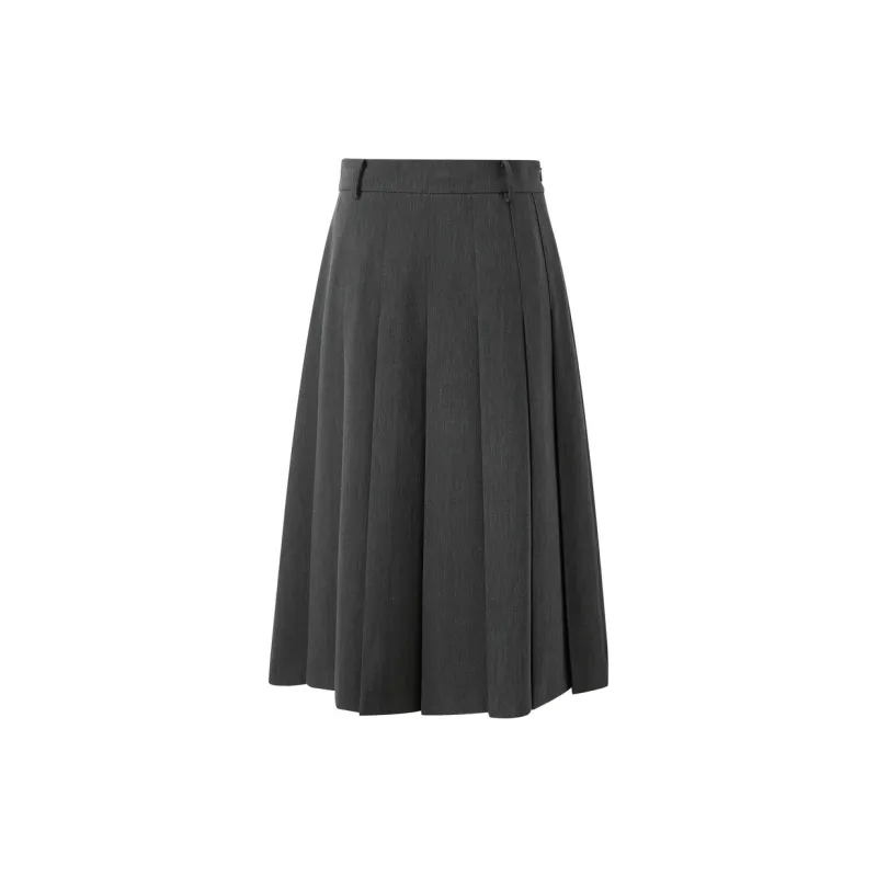 3COLOUR Casual Long Skirt Women's Deep Gray-1