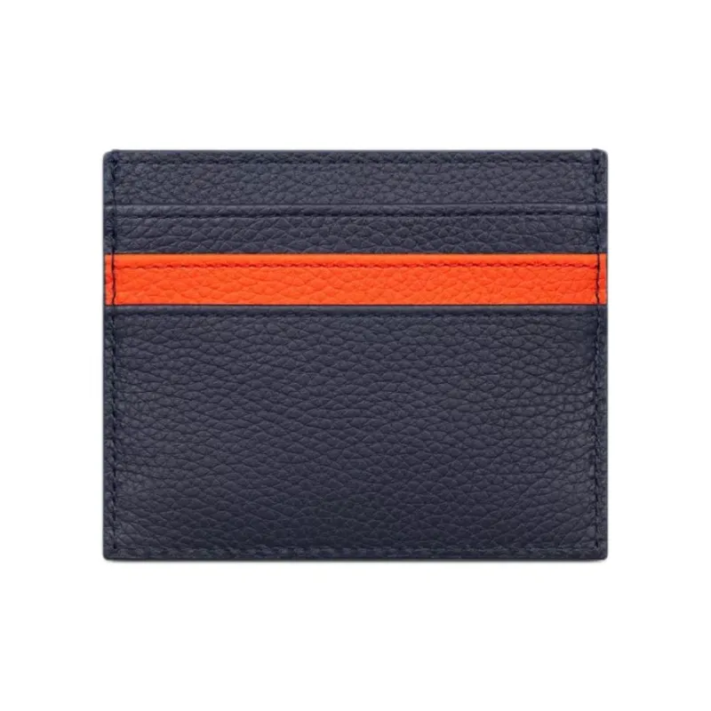 DIOR KAWS Collaboration Cow Leather Card Holder Women's Marine Blue-1