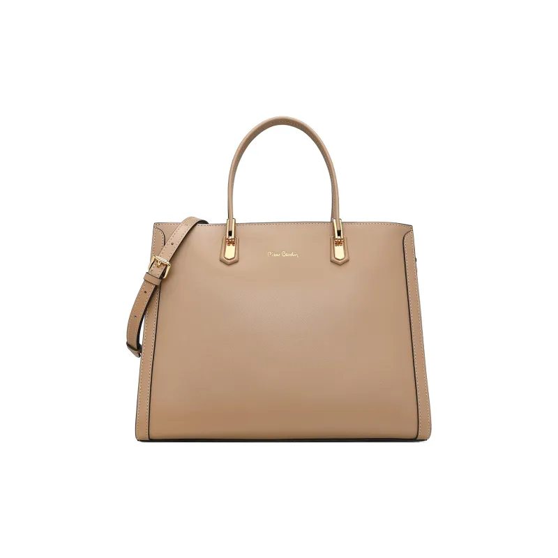 PIERRE CARDIN Genuine Leather Cow Leather Shoulder Bag Crossbody Tote Regular Women's Red/Khaki-5