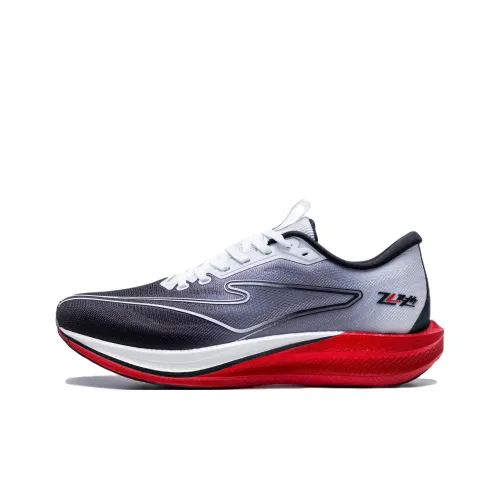 Erke Cushioning Rebound Low Top Qi Technology Casual Running Shoes Men's Black White Red