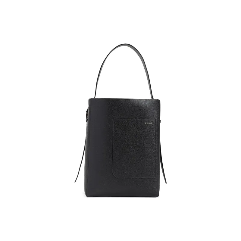 Valextra Calfskin Bucket Bags Shoulder Bags Medium Size Women's Black-0