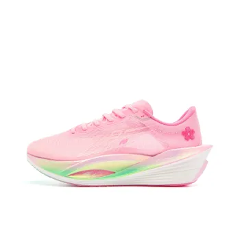 QIAODAN Phantom PB5.0 Running Shoes Men Low Top Cherry Blossom Pink/Aurora Green