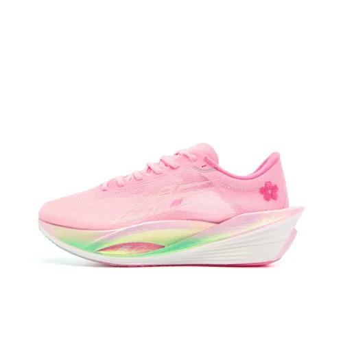 QIAODAN Phantom PB5.0 Running Shoes Men Low Top Cherry Blossom Pink/Aurora Green